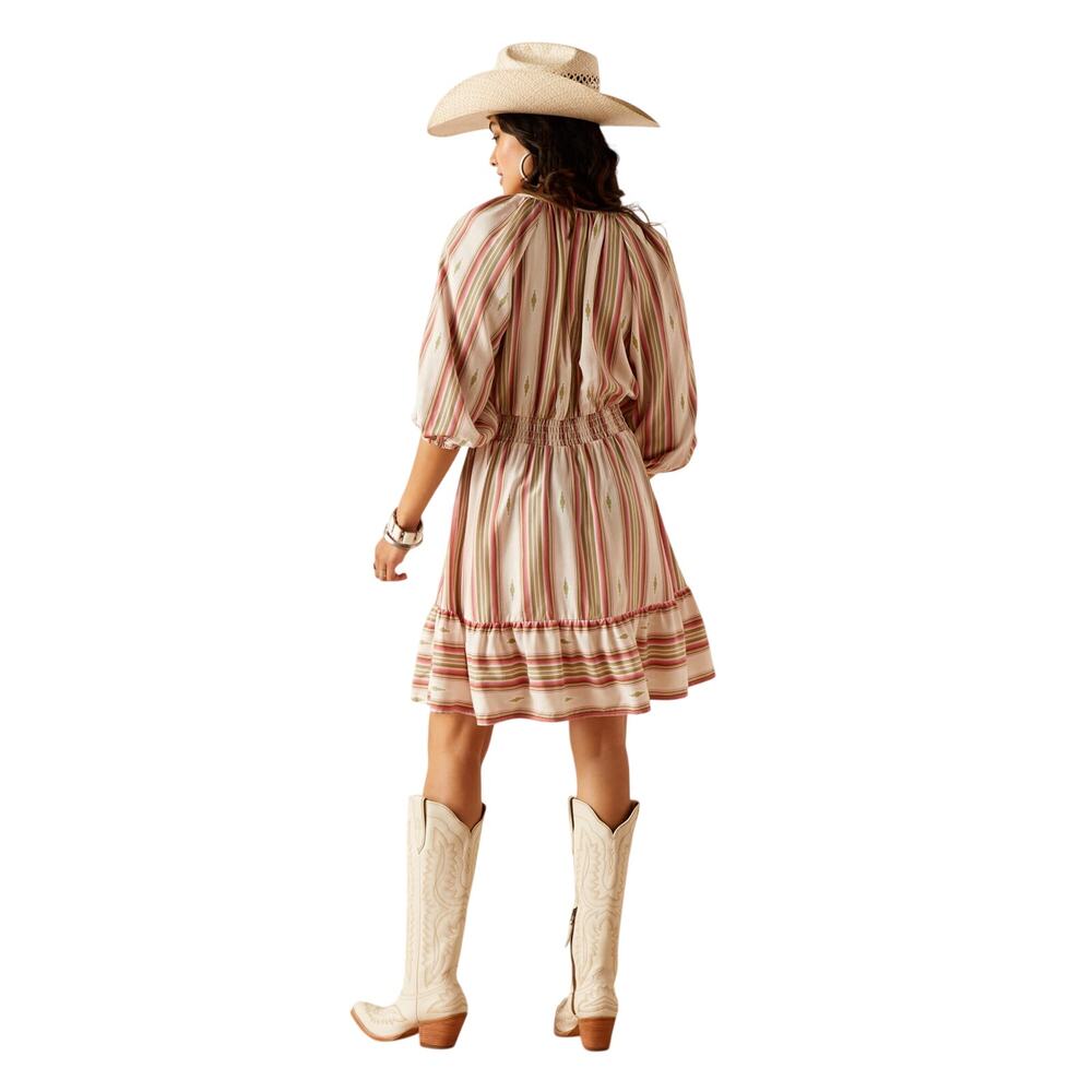 Ariat Lovell Western Smocked Mini Dress Small Rodeo Festival Country Cowgirl - Picture 2 of 16